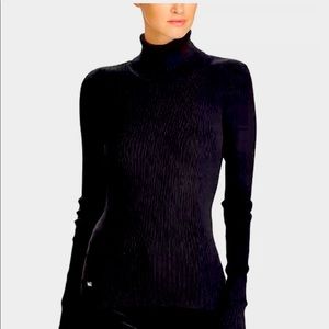 Ralph Lauren Black ribbed cotton turtle neck XL NWT